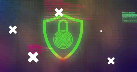 Image of data processing over globe イラスト素材