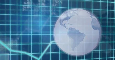 Image of data processing over globe Stock Illustration