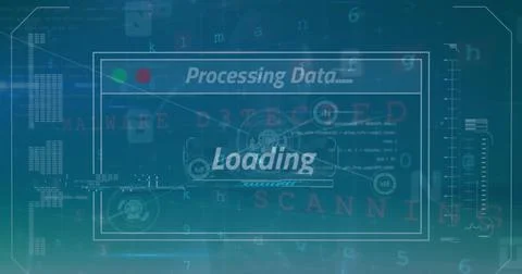 Image of data processing over globe icons Stock Photos