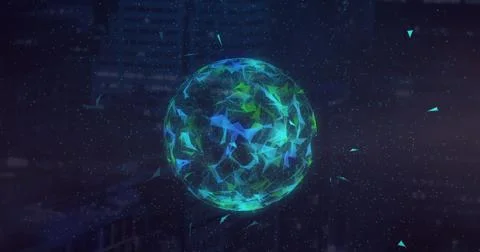 Image of data processing over globe Stock Photos