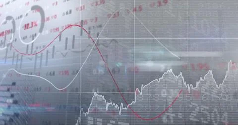 Image of data processing over gray background Illustrazione stock