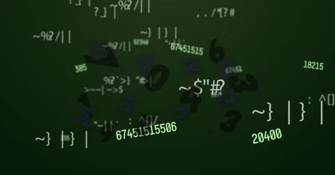 Image of data processing over green background Stock Photos