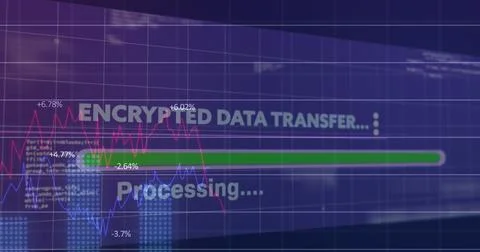 Image of data processing over grid Stock Illustration
