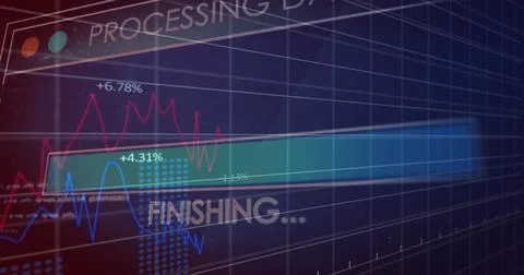 Image of data processing over grid Stock Illustration