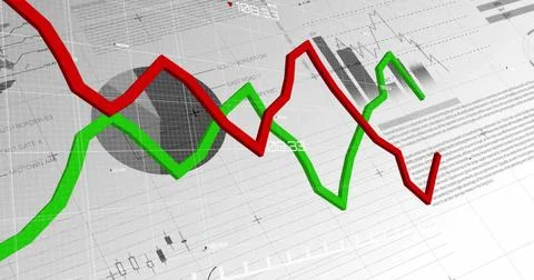 Image of data processing over grid and white background Foto stock