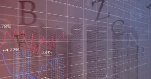 Image of data processing over letters and book Stock Illustration