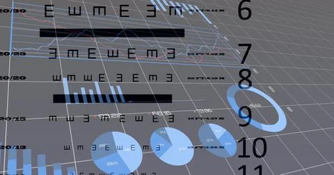 Image of data processing over letters Illustrazione stock