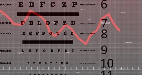 Image of data processing over letters Illustrazione stock