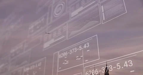 Image of data processing over london cityscape Ilustração Stock