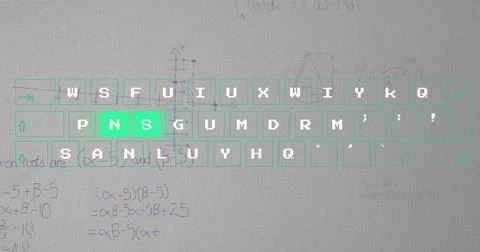 Image of data processing over mathematical formulae Stock Illustration
