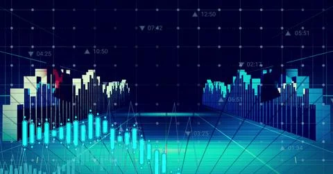 Image of data processing over media icons 스톡 일러스트