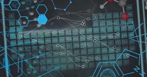 Image of data processing over medical icons 스톡 일러스트
