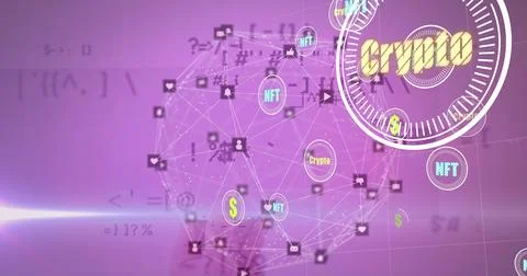 Image of data processing over network of connections イラスト素材