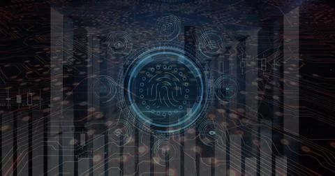 Image of data processing over network of connections Foto stock