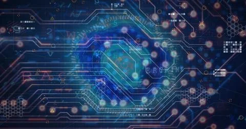 Image of data processing over network of connections Stockfoto's