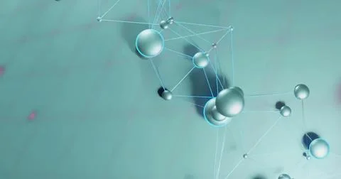 Image of data processing over network of connections on grey background Stock Photos