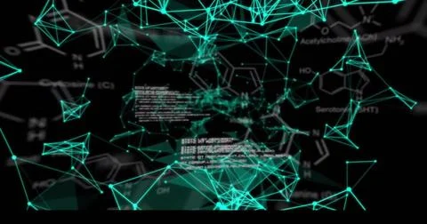 Image of data processing over network of connections Stockfoto's