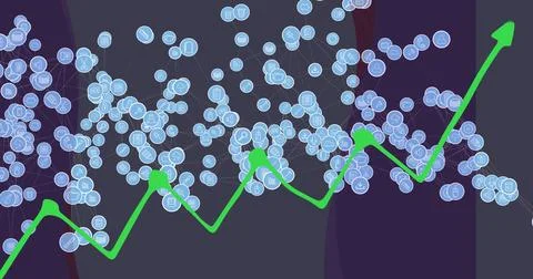 Image of data processing over network of connections and shapes Stock Photos