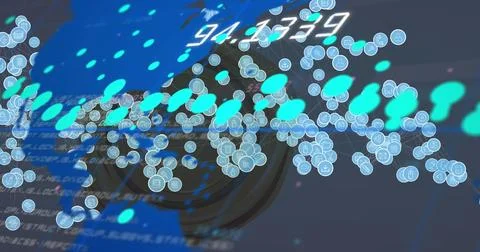 Image of data processing over network of connections Foto stock