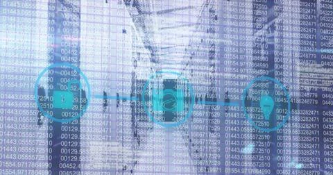 Image of data processing over network of connections Stock Photos