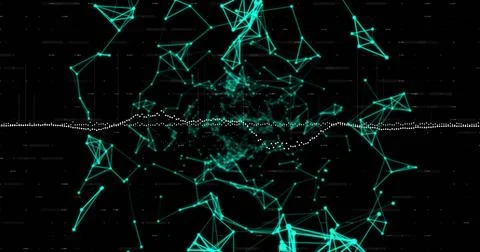 Image of data processing over networks of connections Stock Illustration