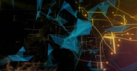 Image of data processing over networks of connections Stock Photos