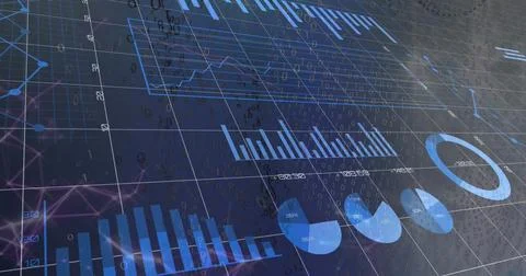 Image of data processing over numbers Foto stock