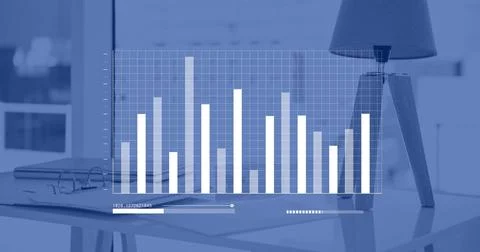 Image of data processing over office desk with documents Stock Illustration