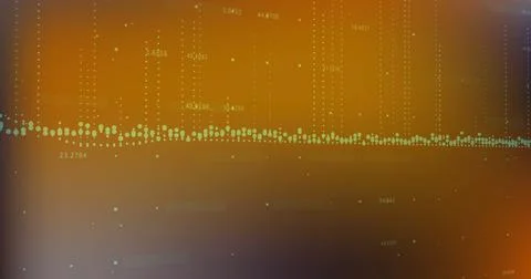 Image of data processing over orange background Stock Photos