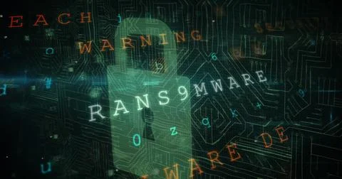 Image of data processing over padlock Stock Illustration