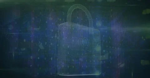 Image of data processing over padlock Stockillustratie