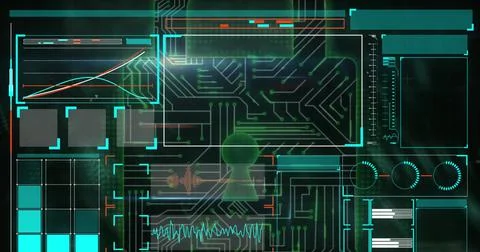 Image of data processing over padlock 스톡 사진