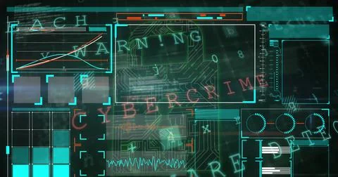 Image of data processing over padlock Stock Photos