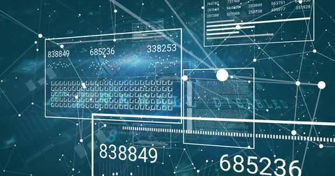 Image of data processing over padlock Stock Photos