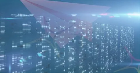 Image of data processing over paper plane Stock Illustration