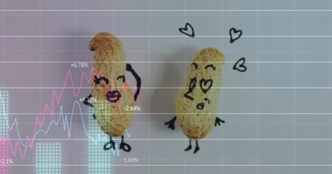 Image of data processing over peanuts Stock Photos