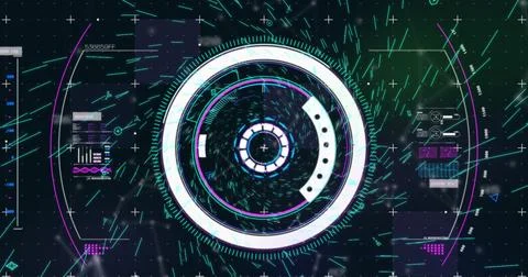 Image of data processing over qr code Stock Photos