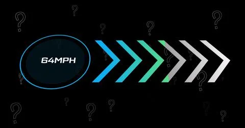 Image of data processing over question mark icons on black background Stock Illustration