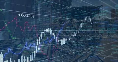 Image of data processing over rubbish dump Stock-Illustration