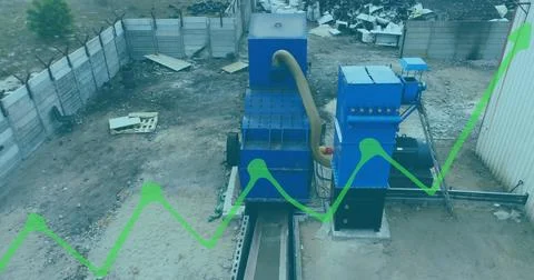 Image of data processing over rubbish dump Foto stock