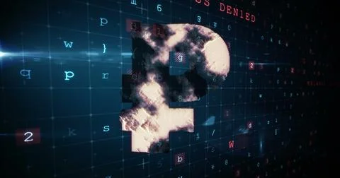 Image of data processing over ruble currency Stock Illustration