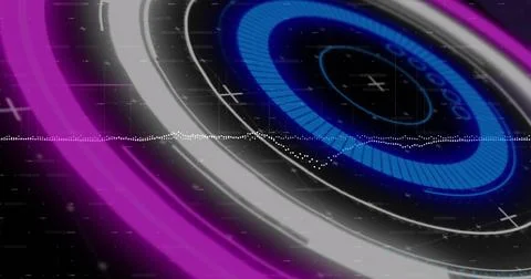 Image of data processing over scope scanning Illustrazione stock