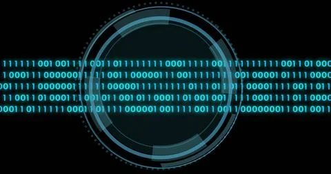 Image of data processing over scope scanning Illustrazione stock