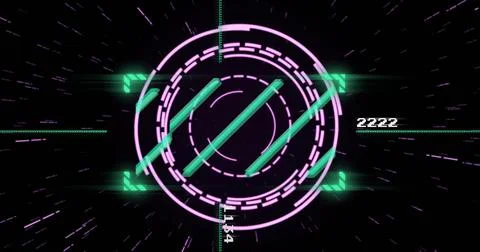 Image of data processing over scope scanning Illustrazione stock