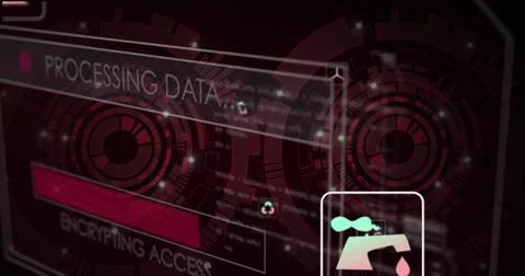 Image of data processing over scope scanning Stock Photos