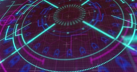 Image of data processing over scope scanning Stock Photos