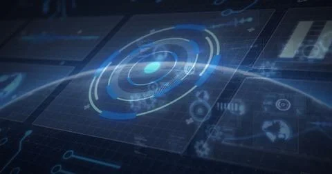 Image of data processing over scope scanning Foto stock