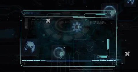 Image of data processing over screen Stock Photos