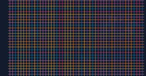 Image of data processing over screens and grid on black background 库存插图