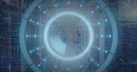 Image of data processing over server room Stock Photos